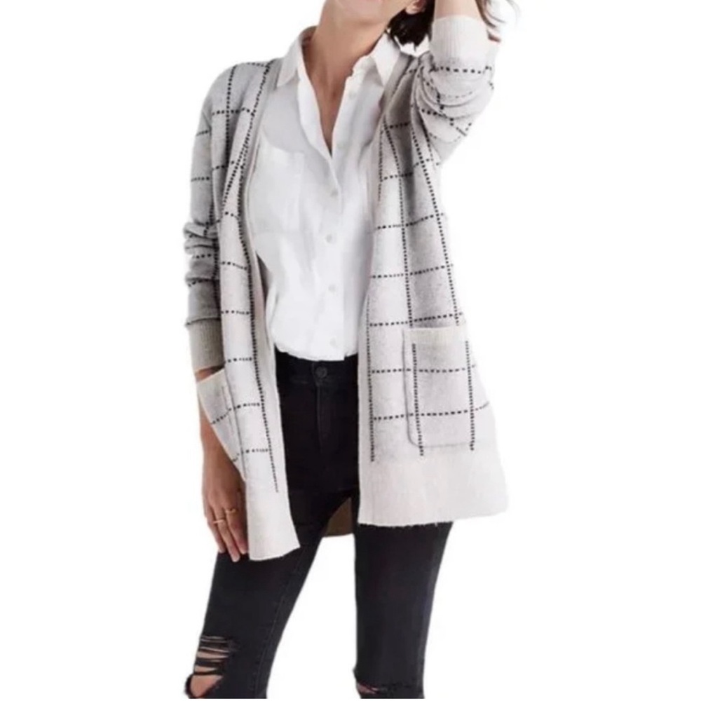 Madewell Ryder Open Front Cardigan Sweater Wool Alpaca Blend Size Large